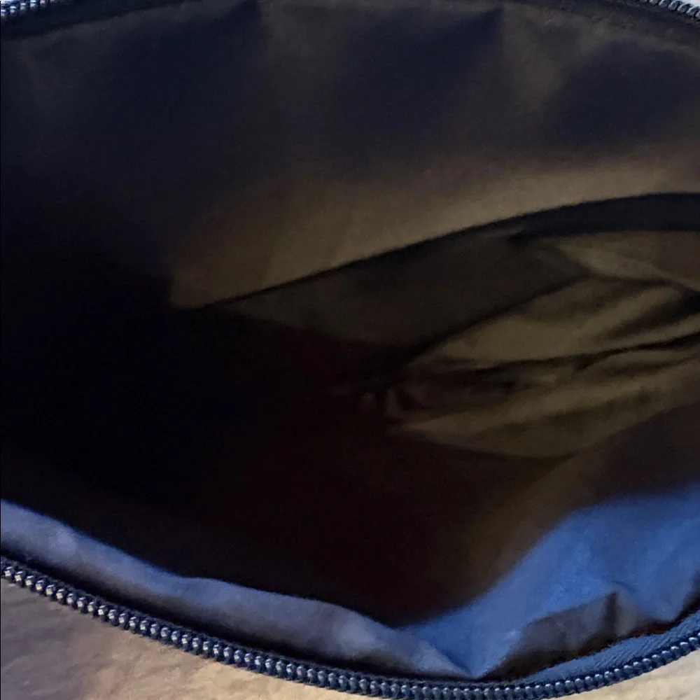Toiletry or cosmetics bag in plaid with gold lettering NWOT 9 by 12 inches